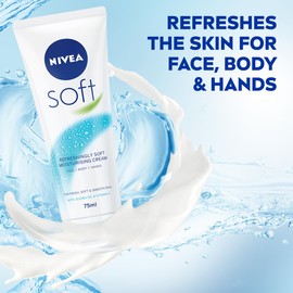 NIVEA Soft Moisturising Cream (75ml), Moisturising Cream for Face, Body and Hands with Vitamin E and Jojoba Oil, Hand Cream Moisturises Deeply, All-Purpose Day Cream