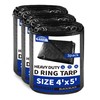 TARPAL Tarp 4x5(3pack) Heavy Duty Tarps 14mil D-Shaped Metal Ring