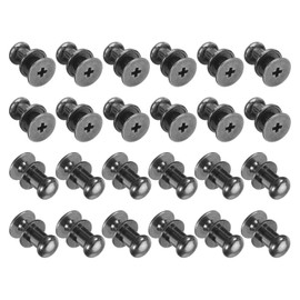 QUARKZMAN Pack of 24 Mini Drawer Knobs 5.9 mm x 7.6 mm Vintage Antique Furniture Knobs Round Drawer Handles with Screws Cabinet Door Knobs for Cupboards Drawer Jewellery Box Chest of Drawers Grey