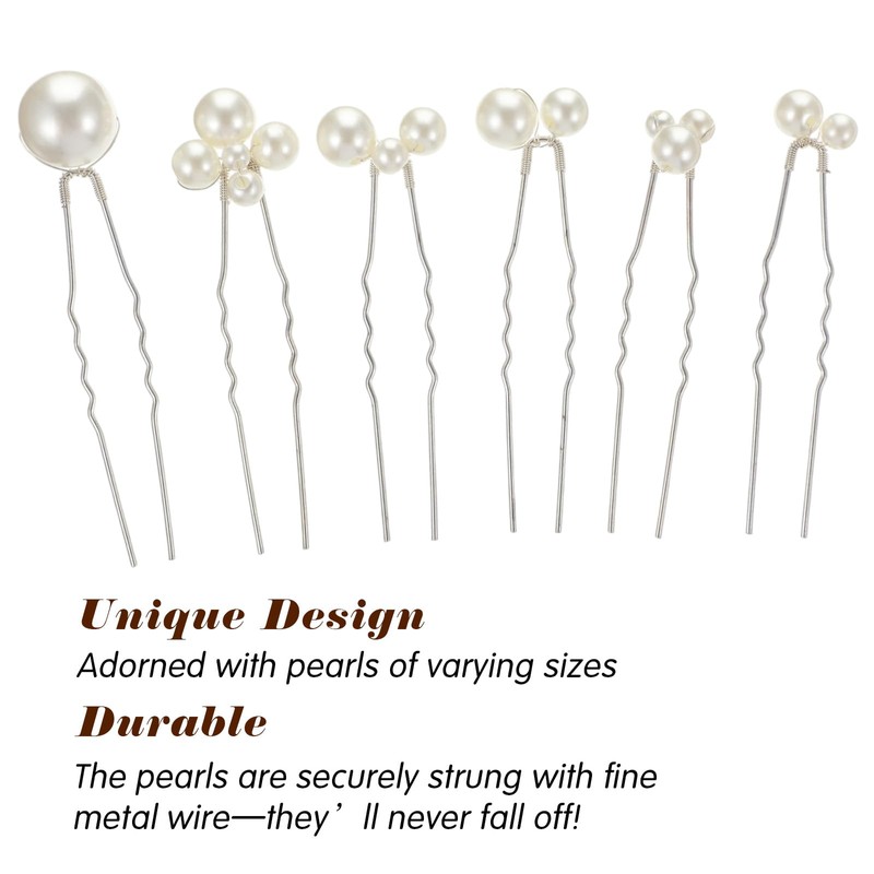 Pearl Hair Clips for Women, 18Pcs Wedding Bridal Pearl Hair