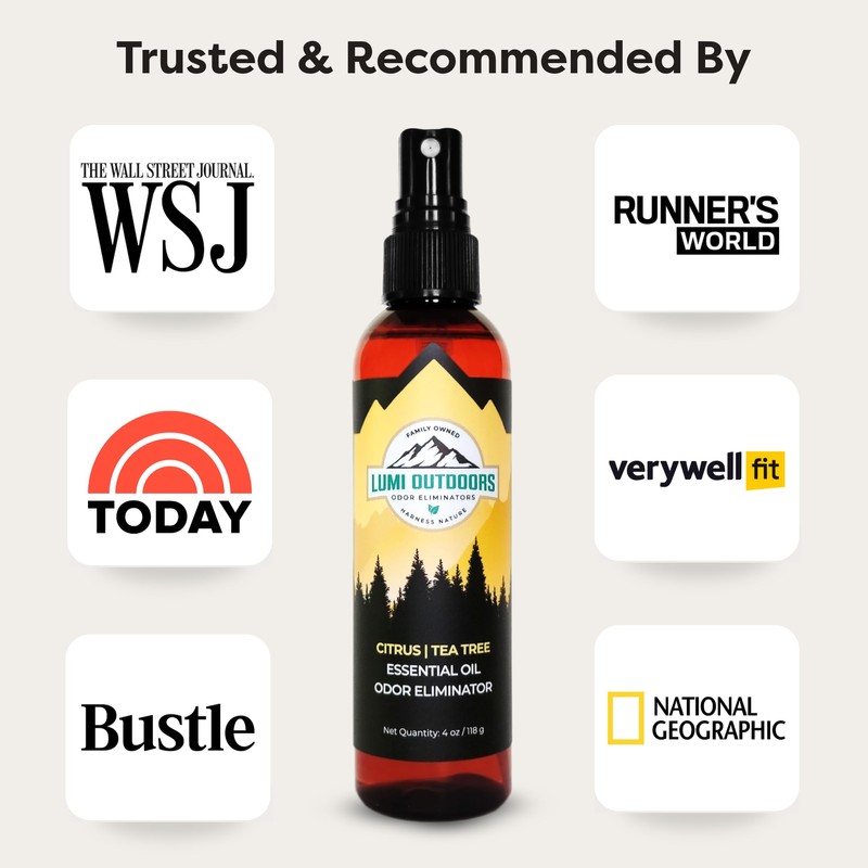 Lumi Outdoors Natural Shoe Deodorizer Spray & Odor Eliminator -