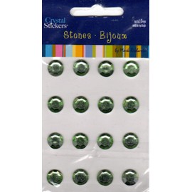 Mark Richards Elements Crystal Stickers 3809P Self-Adhesive Individual 16-Piece Round Rhinestones Crystal Stickers, 10mm, Citron