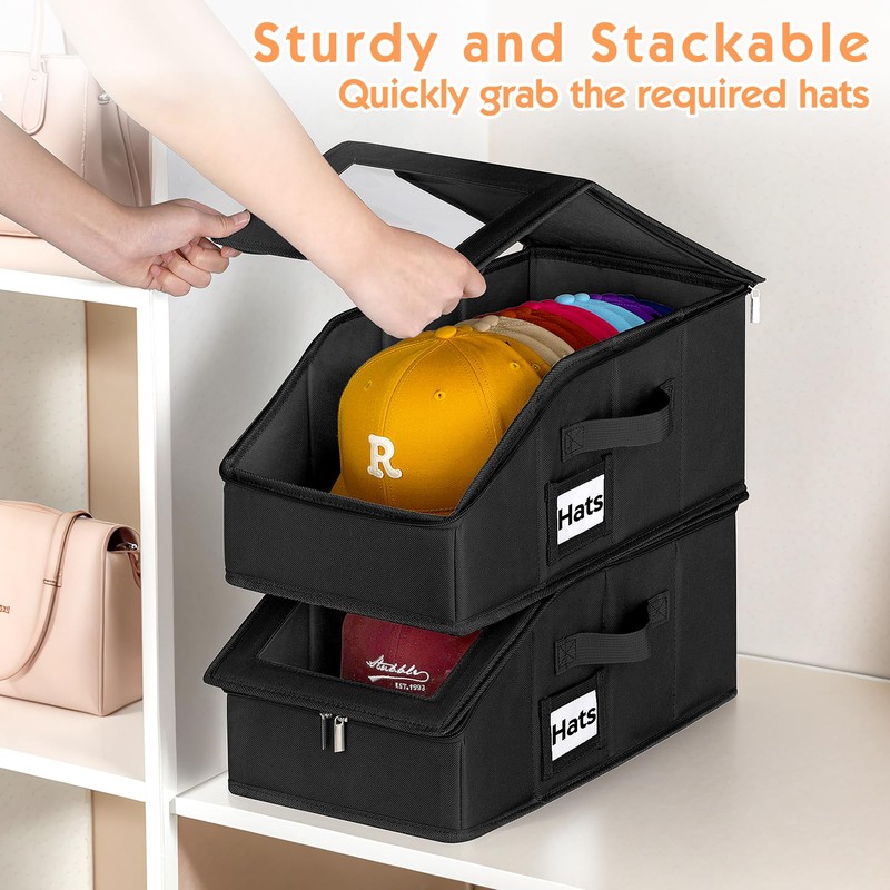Dofilachy 2 Pack Stackable Hat Storage for Baseball Caps, Holds