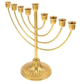 Alipis Hanukkah Menorah Decor Metal Candlestick Stand Tabletop Decor for Jewish Festival