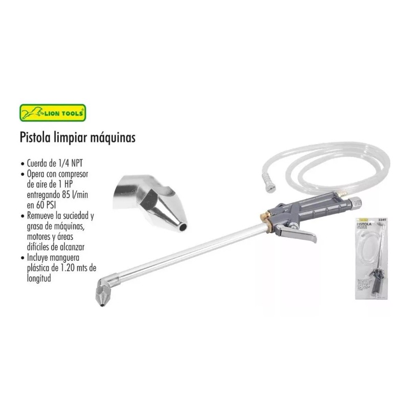 Lion Tools Pistola Limpiar Máquinas Manguera 1.20m Lion Tools