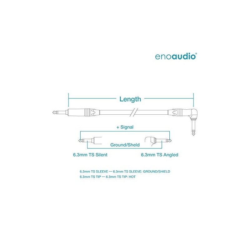 enoaudio Mogami 2524 Instrument Cable | Neutrik Gold Silent Switch