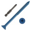 1/4" x 5" Concrete Screws, 50 PCS Blue Flat Head