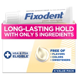 Fixodent Pure Strength Secure Denture Adhesive 2.4oz (Pack of 4)