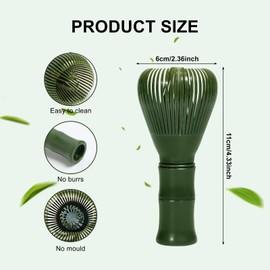 Reusable PP Resin Matcha Whisk, Matcha Whisks, Japanese Tradition Matcha Accessories, Suitable for The Tea Ceremony（Green）