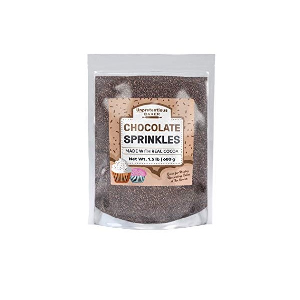 Chocolate Sprinkles, Made with real cocoa, Decorative Dessert Topping, Made in the USA (1.5 Lb)