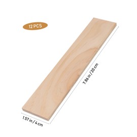 TOPERFUN Pack of 12 Unfinished Wooden Boards, 20 x 4 cm Rectangular Pine Boards, Empty Wooden Boards, Craft Boards, DIY Boards for Art, Craft Projects