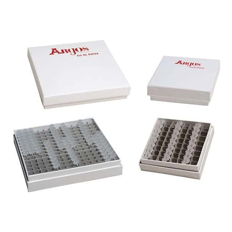 Argos Technologies R3012A Cardboard Freezer Box for PCR Tubes with