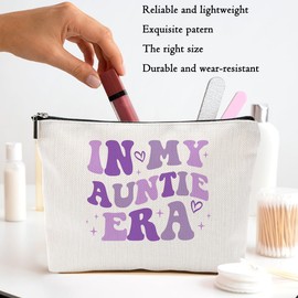 Aunt Gifts Makeup Bag Auntie Gift Ideas Cosmetic Bag, Auntie Gifts from Nephew Niece Christmas Birthday, Gift for Aunt Accessories Travel Toiletry Zipper Bags, Organizer, Cosmetic Pouch