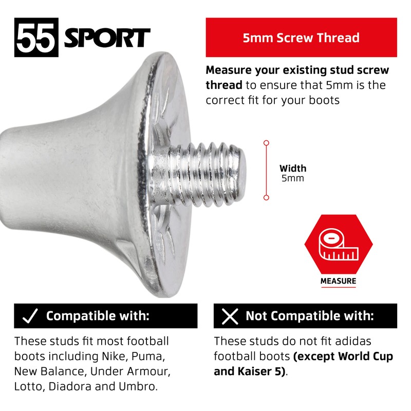 55 Sport Flare Pro Alloy Ultralight Replacement Football Studs -