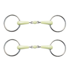 Enwye Horse Mouth Bit Stainl Steel Middle Rubber Flavour Loose Horse Mouth Bit for Training Comfort and Durability