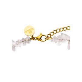 Purelei® - Crystal Wave Keshi Pearl and Rock Crystal Necklace - 18K Gold Plated Adjustable Summer Chic & Spiritual Clarity, Stainless Steel, Abalone