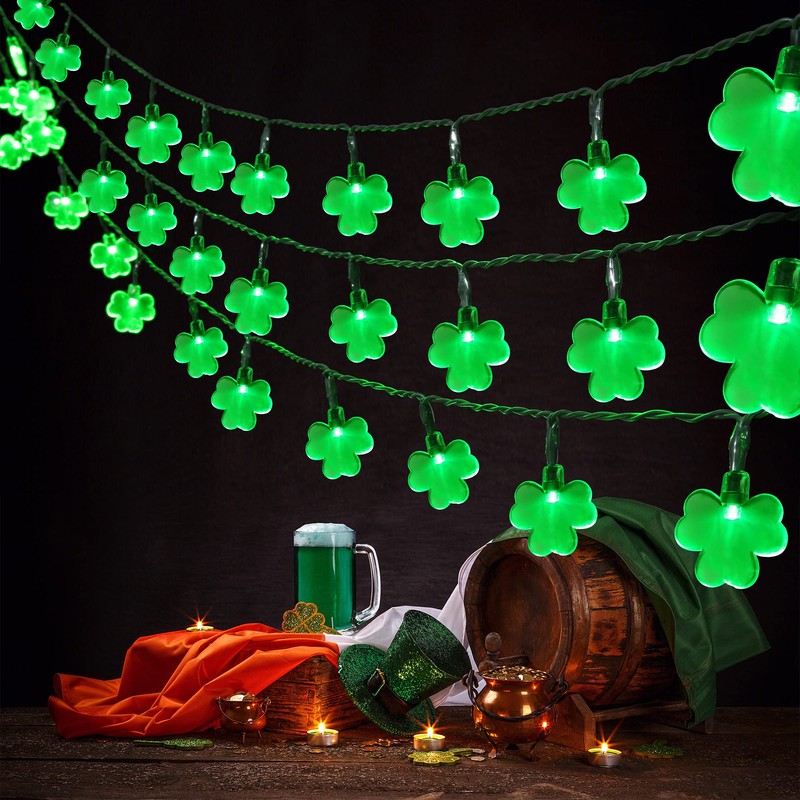 ODEETRONIC 2 Sets Shamrock String Lights, Total 32.8ft 100 LED