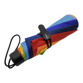 Lemasi Rainbow Pocket Umbrella - Compact Hand Opener Umbrella with Hand Strap - Sturdy, Over-Impact Resistant, Lightweight & Colourful - 90 cm Diameter, 23 cm Length, 270 g