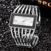 Fashion Cuff Bracelet Watches for Women Luxury Rectangular Dial Analog