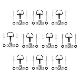 MOTO4U Motorcycle Race Fasteners Quick Release D-Ring 1/4 Turn Race Fairing Fasteners Rivet Type B 17mm (10 Pack) Chrome Black