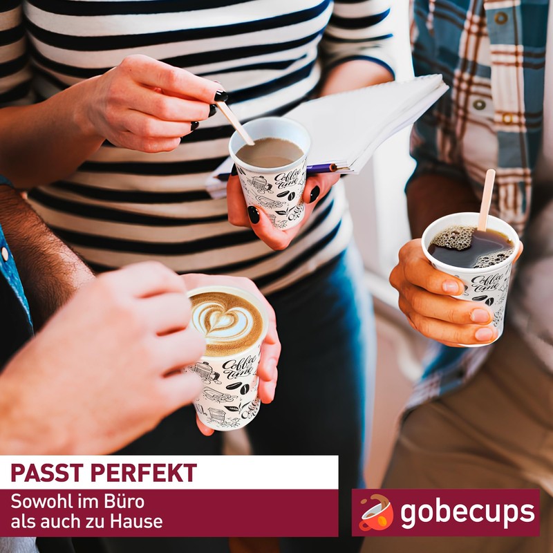 gobecups 100 White Paper Cups 200 ml / 7 oz