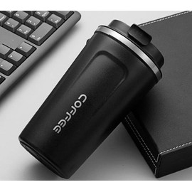 Morning Place Stainless Steel Tumbler, Vacuum Insulated, Direct Drip, Heat Retention, Cold Insulation, Portable (17.0 fl oz (510 ml), Black)