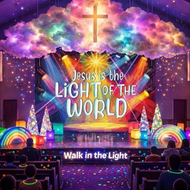 Chumia Vbs 2026 Backdrop 9 x 6 ft Jesus is The Light of The World Background Illumination Theme Vbs Decorations Large Sized Bible Decorative Background Photography Banner Party Decor