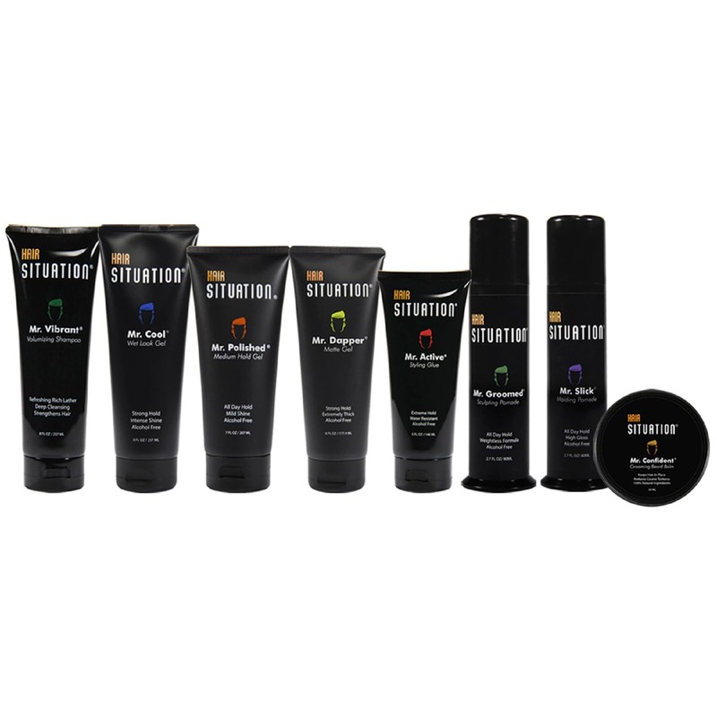 Hair Situation Medium Hold Hair Styling Gel Mr. Polished, Alcohol-Free,