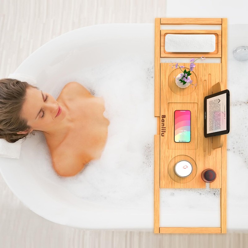 Banlilu Bathtub Tray - Bath Tray Expandable - Bath Tub