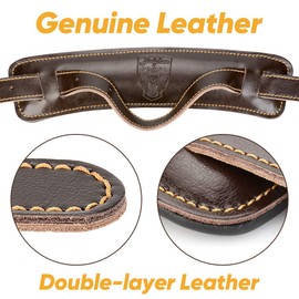 Dulphee Leather Guitar Strap 2.75", Padded Leather Guitar Shoulder Strap for Acoustic, Electric Guitar & Bass (Brown)