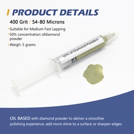 SCOTTCHEN Diamond Polishing Paste,400 Grit 54-80 Microns Lapping Compound with 50% Concentration of Diamond Powders for Jewelry, Metal, Ring, Glass, Coin,etc.-5 Gram