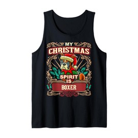 Boxer My Christmas Spirit Dog Santa Claus Elf Reindeer Tank Top