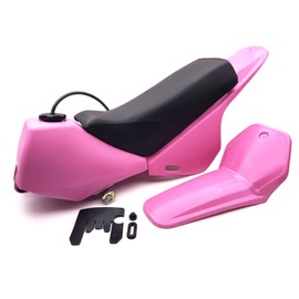 Replacement Aftermarket PINK Plastic Fender Fairings With Seat and Gas Fuel Tank Set for Dirt Bikes Compatible with PW80 PW PEEWEE 80 and their Clones