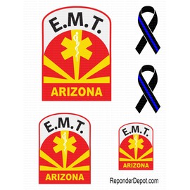 Arizona EMT Decal Set of 5 Stickers Indoor Outdoor Car Truck AZ Emergency Medical Technician Decals Kiss-Cut Sticker Sheet