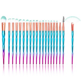 Unicorn Make Up Brush Set with Blending Brush Eyebrow Brush Eye Shadow Brush Blusher Brush Concealer Brush Lip Brush 20 Items