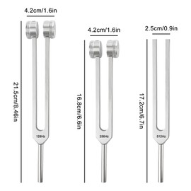 Tuning Fork Set, 3 Pieces 128, 256, 512 Hz Tuning Forks, Tuning Fork Therapy, Tuning Fork Neurology, Aluminium Alloy Tuning Fork for Healing, Sound Therapy, Body, Mind and Soul Healing