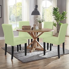 Sufdari Dining Chair Covers,Kitchen Chair Cover,Parsons Chair Slipcover,Spandex Chair Protectors for Dining Room Stretch Chairs Cover Set of 6 -Green