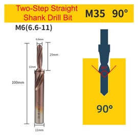 M35 HSS-CO Cobalt Two Stage Step Drill Bit Screw Counterbore Twist Countersink Drill for Stainless Drilling and Chamfering