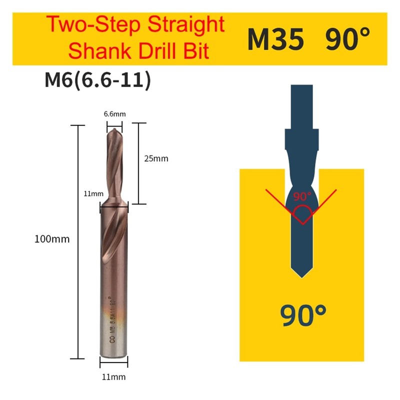 M35 HSS-CO Cobalt Two Stage Step Drill Bit Screw Counterbore