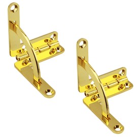 Geenite Zinc Alloy Box Hinge Cigar Case Furniture Hardware 90 Degree Folding Support Hinge for Jewelry Wine Wooden Box Connect Mount Golden Hinges 2 pcs (Gold)