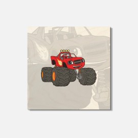 Unbranded Blaze Cartoon 4'' X 4'' Square Wooden Coaster