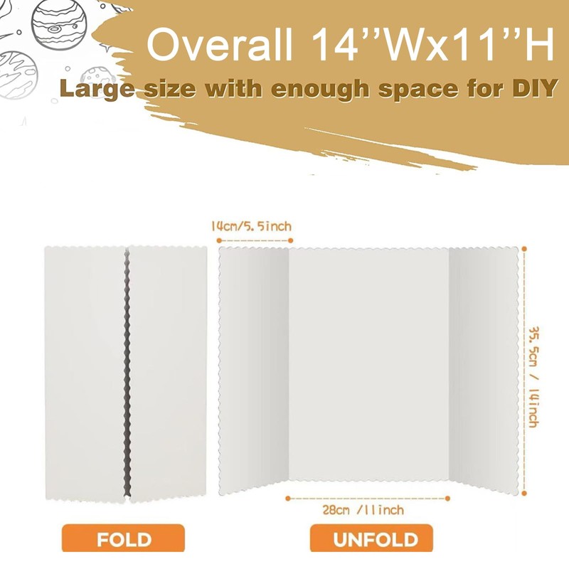 School Project Tri-Fold Presentation Display Board, 56 x 35.5 cm,
