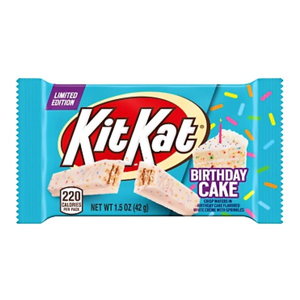 Birthday Cake Kit Kat Bar White Chocolate Limited Edition 4 Pack 1.5 Oz Bars