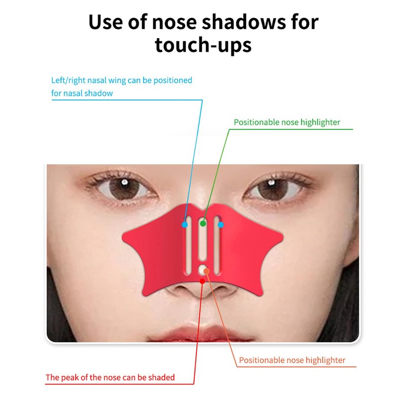 Nasenschatten-Werkzeug, Nasenkonturschablone, Silikon-Eyeliner-Schablone, Gesichts-Make-up-Anleitung mit Pinsel