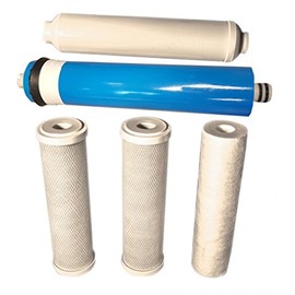 CFS – 5 Pack Replacement Water Filter Kit Include Polypropylene Sediment, Carbon Block & Inline Cartridges with 50 GPD Membrane Compatible with Honeywell RO-9100 5 Stage Reverse Osmosis System Models