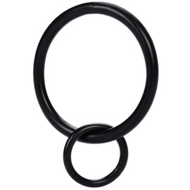 Loop Eyelet Curtain Ring for Drapery 2.0" Ring for Panel Pin Hooks,1.7" Inner Diameter,Fits Up to 1.4" Rod (14Pcs,Black)
