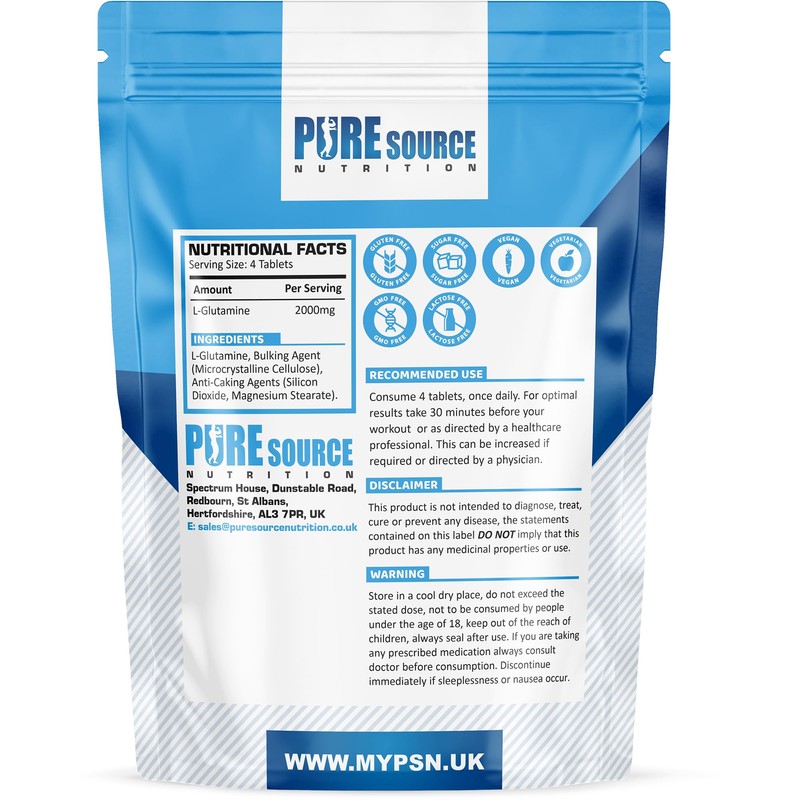 L-Glutamine 240 Vegan Tablets 2000mg | High Strength Amino Acid