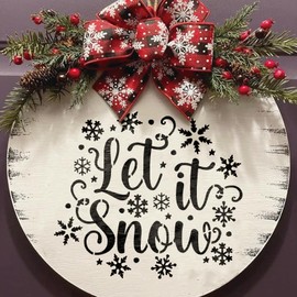 Christmas Stencils for Painting on Wood Reusable Snowflake Large Merry Christmas Pine Tree Nativity Holiday Stencil Snow Templates for Wood Sign Window Floor Crafts Doormats(Christmas Words)
