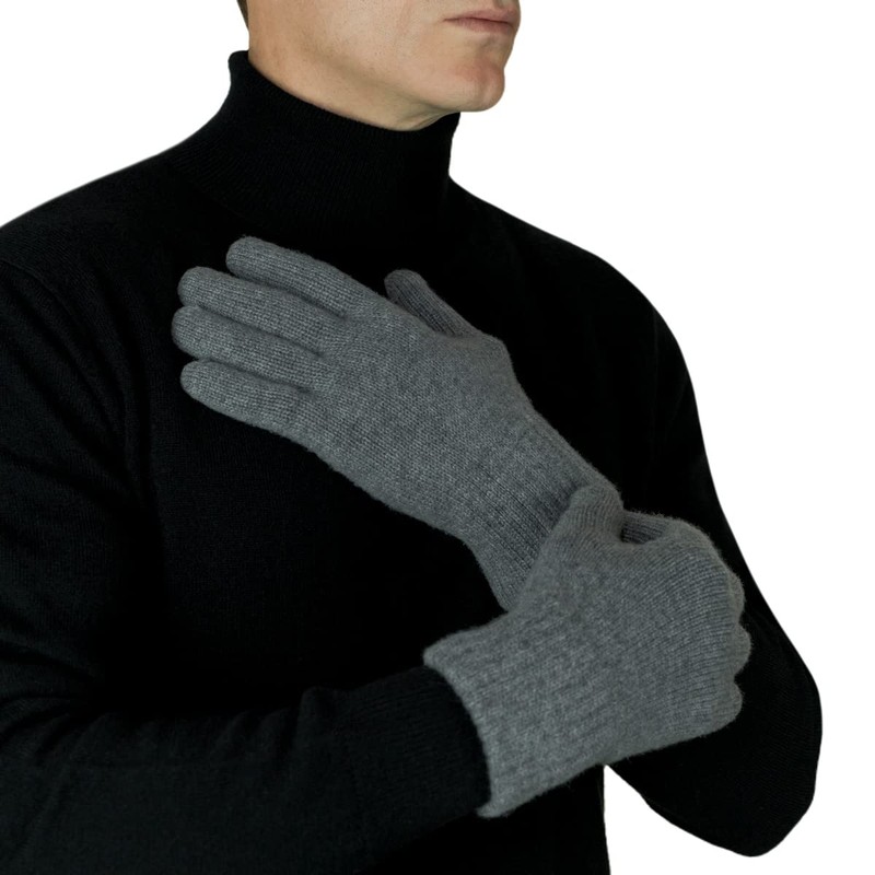 Pure Cashmere Men’s Gloves, Grey