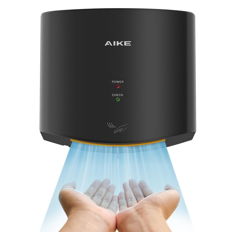 AIKE Air Wiper Compact Hand Dryer 110V 1400W Black (with